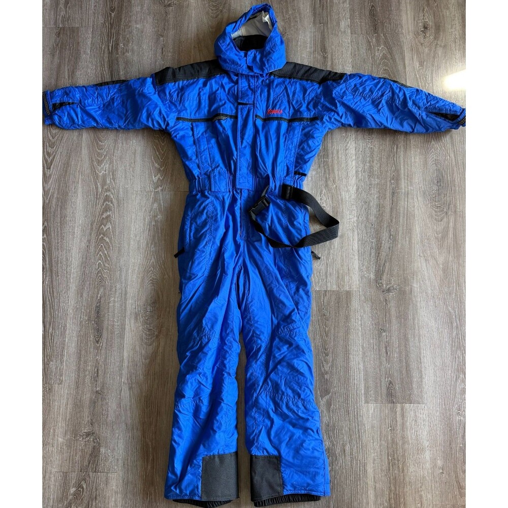 Vintage 1998 Nordica Boys 14 Ski Suit Blue One Piece Snowsuit Snowboard 90s